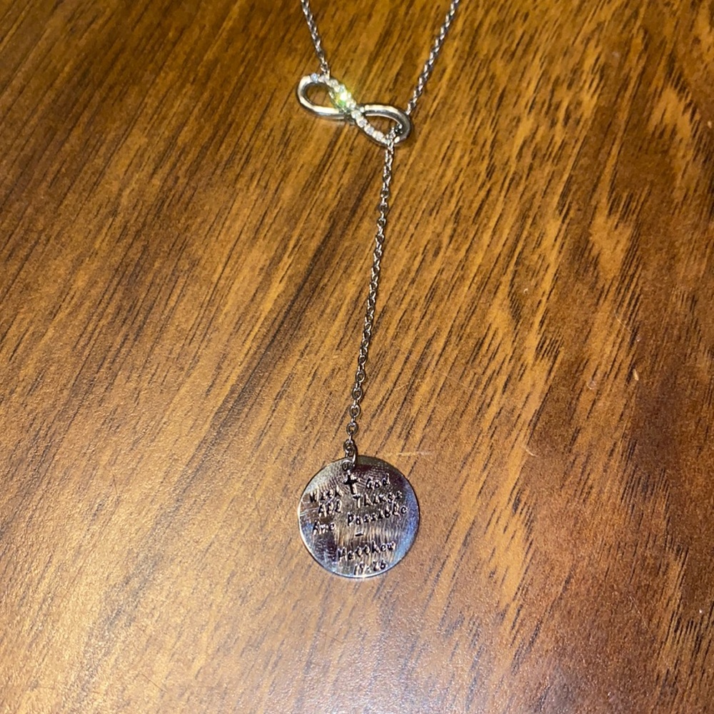 Infinity and Bible verse necklace